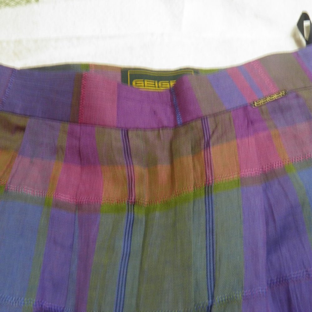 DESIGNER ANKLE LENGTH PLAID PLEATED SKIRT